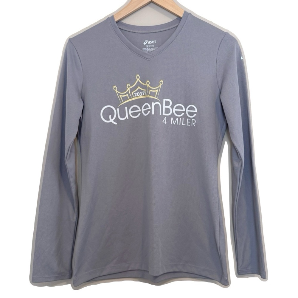 Asics Gray Running Long Sleeve Tee Medium